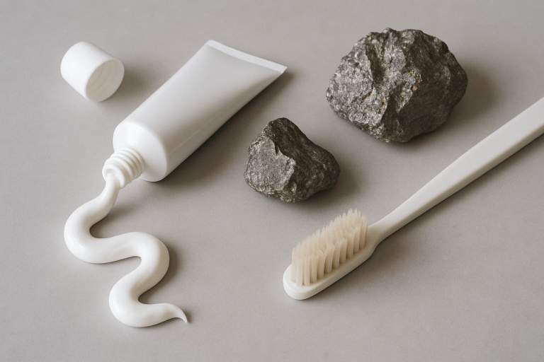 Toothpaste on a toothbrush, illustrating concerns about lead in toothpaste