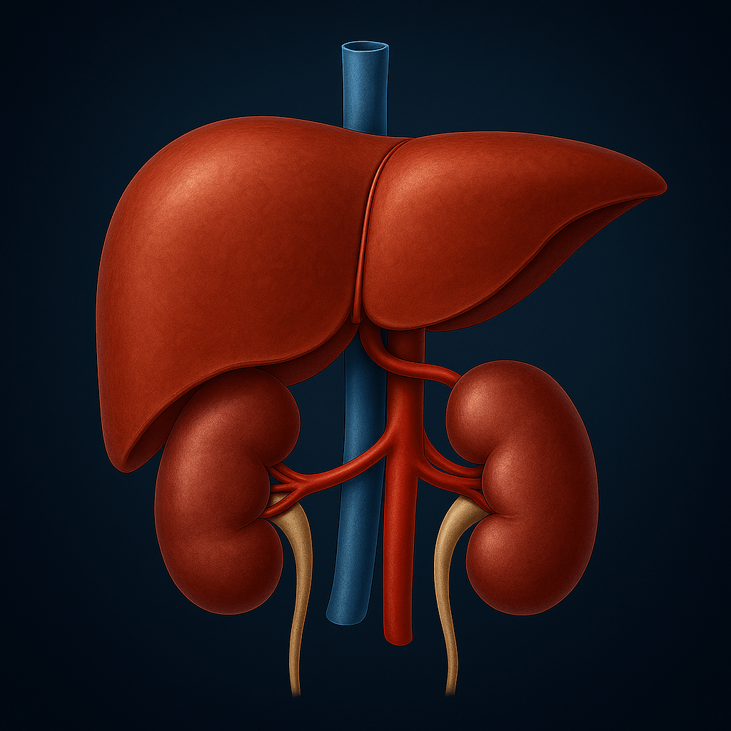Illustration of the body's natural detox organs, including the liver, kidneys and lungs 
