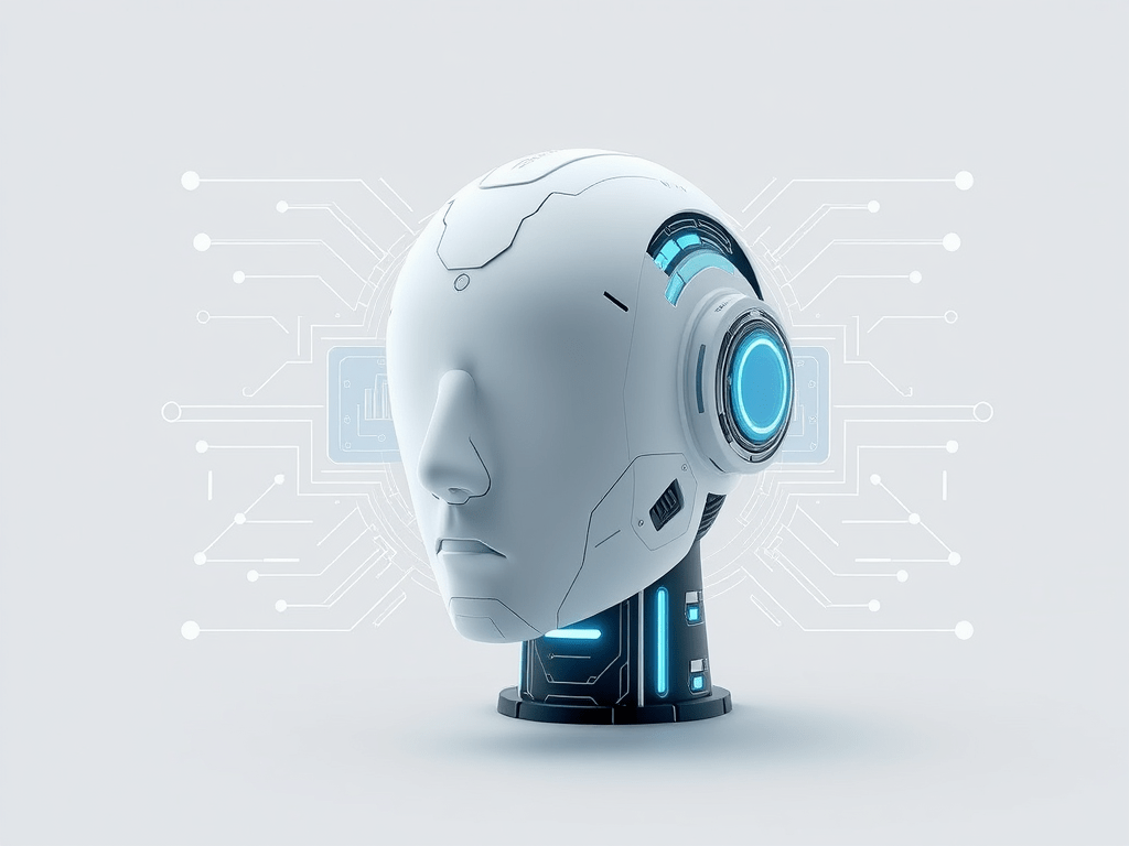 Simple illustration of artificial intelligence used in healthcare 